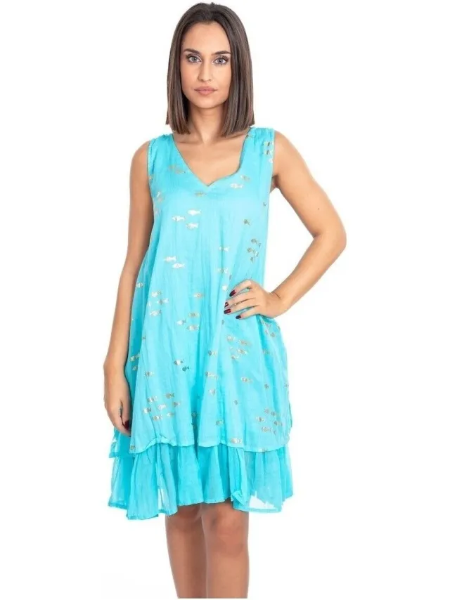 Isla Bonita By Sigris Korte Jurk Isla Bonita By Sigris Korte Jurk Blauw