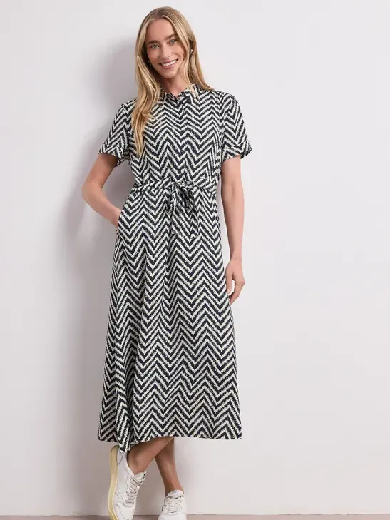 Street One Midi-jurk met zigzagpatroon Blauw