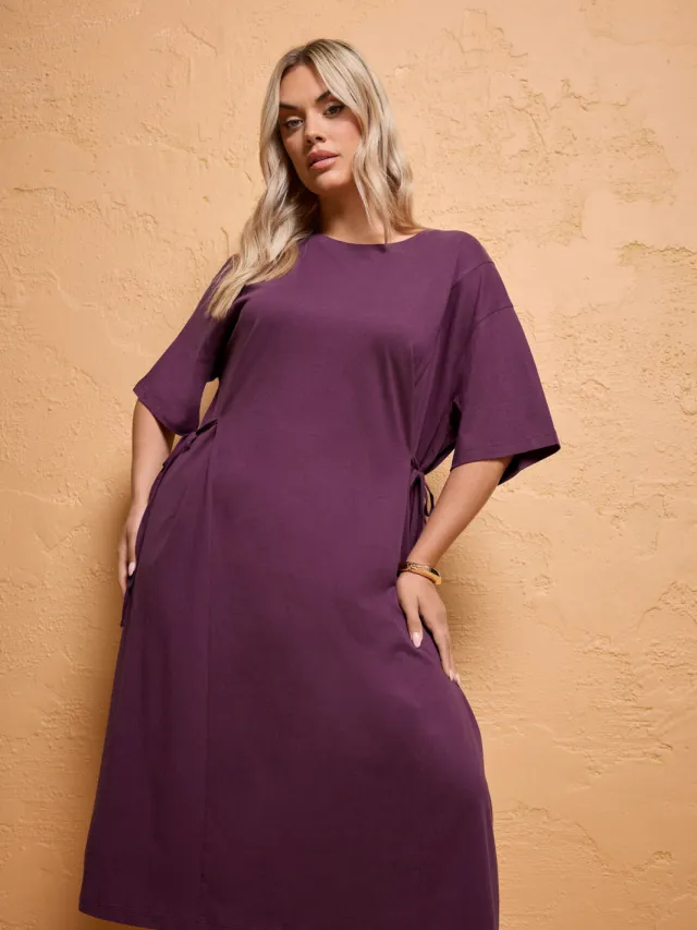 Yours Paarse Midijurk Met Strik Aan De Voorkant-64 Purple