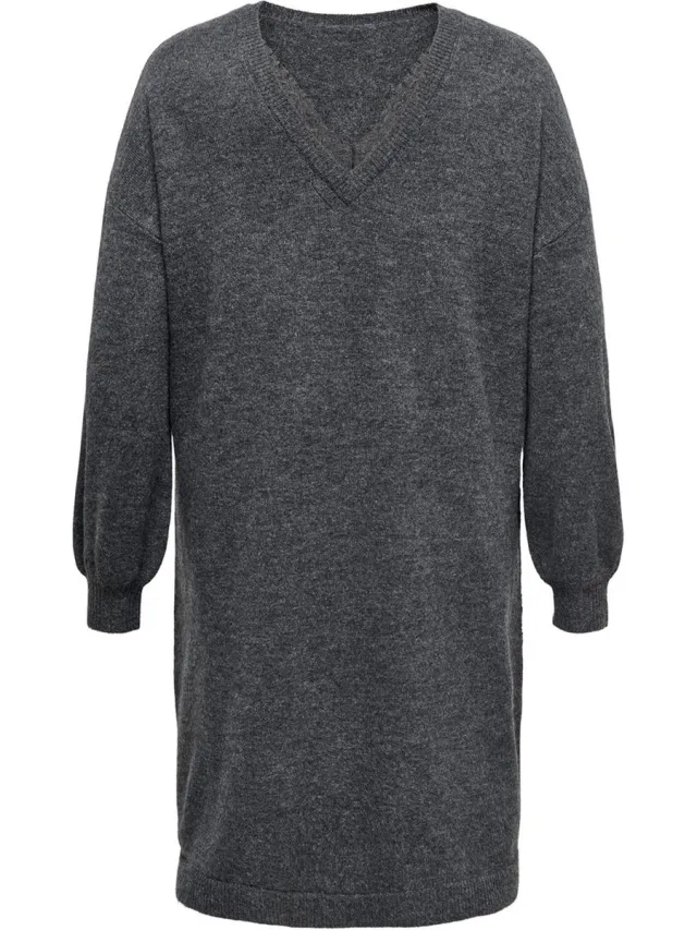 Only Carmakoma Jurk CARMANIFESTA Korte jurk Dark Grey Melange