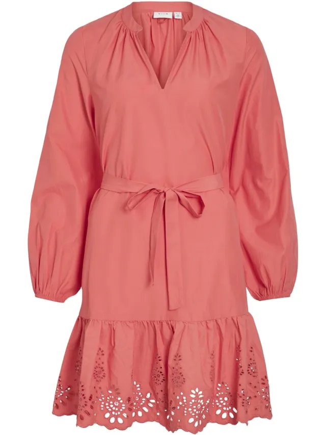 Vila VIKELLI V-NECK L/S SHORT DRESS/LN - Dames - Mini jurken Dubarry