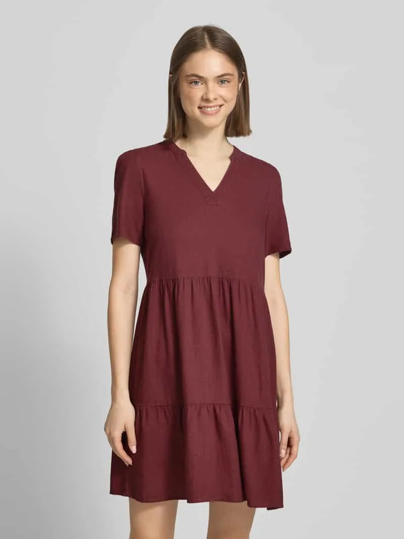 Only A-lijn vrijetijdsjurk van mix van viscose en linnen model 'TIRI-GOA' mauve, foto 4