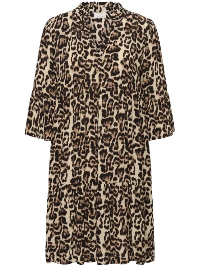 Kaffe Damesjurk KAFFE Ellen Amber naturel leopard print