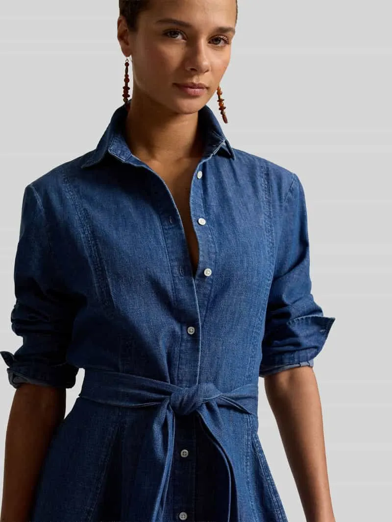 Polo Ralph Lauren Getailleerde vrijetijdsjurk in denimlook, foto 3