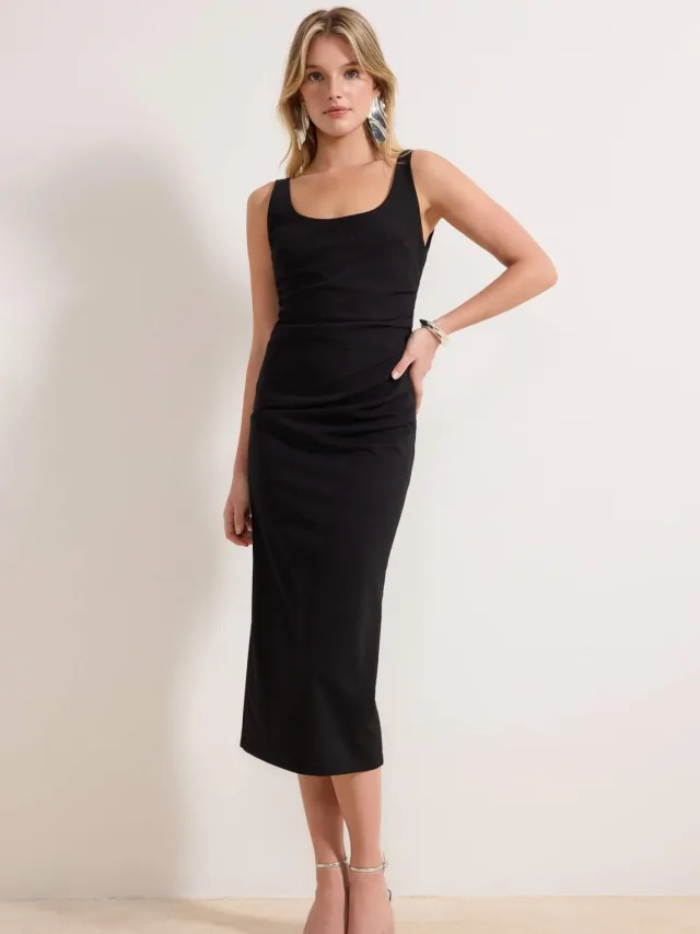 Turkishsouq Damesjurk, plat model, mouwloos, chic/avond, bodycon Zwart