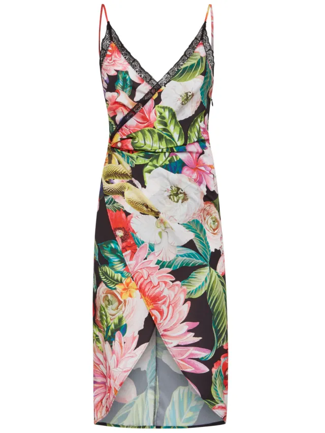 Philipp Plein Korte Jurk Flowers zwart, foto 2