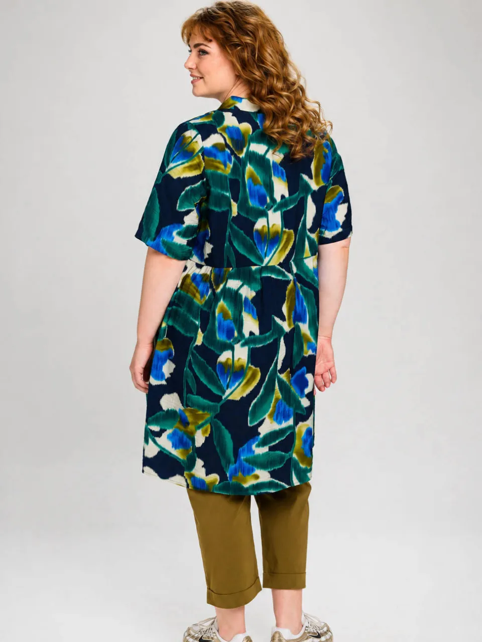 Studio blousejurk Plus Size met print - donkerblauw, foto 4