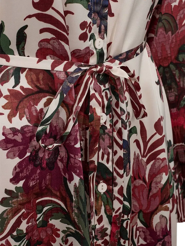 FreeQuent blousejurk met ceintuur en print - rood, foto 4