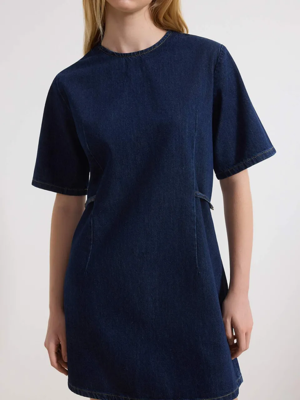 Trendyol TRENDYOLMİLLA Dames Blauw Effen Kort / Mini Kort Casual A-lijn Jurken, foto 2