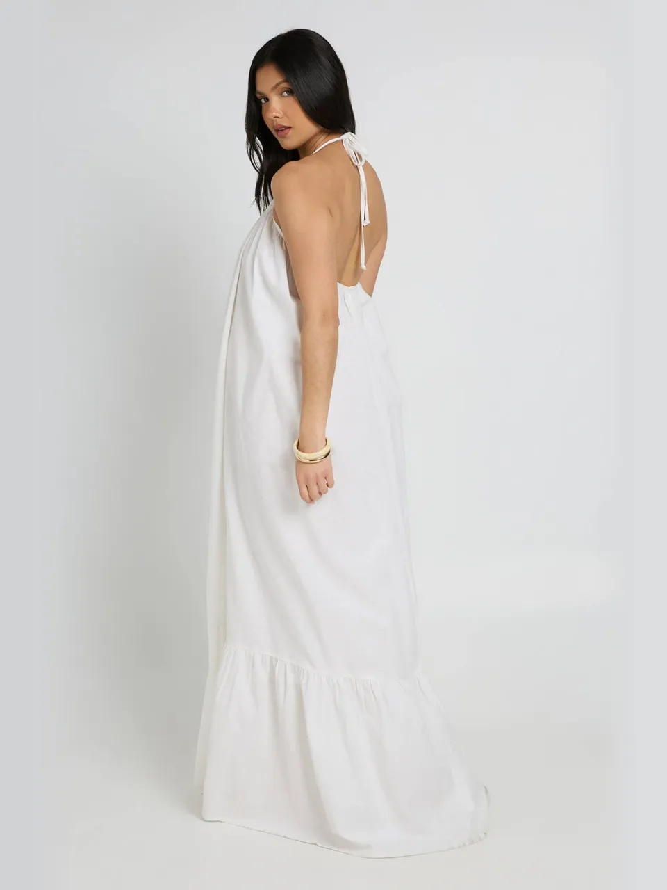 boohoo Dames Zwangerschaps Maxi Jurk Met Kralendetail En Strik Op Éen Schouder ecru, foto 2