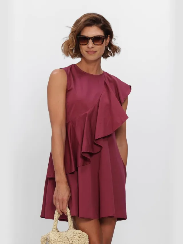 Y.A.S. YAS Dames Jurken Yasbirama Sl Dress S. - Bordeaux