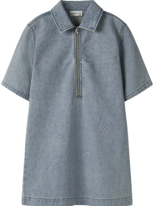 NAME IT a-lijn spijkerjurk blauwgrijs Blue grey denim