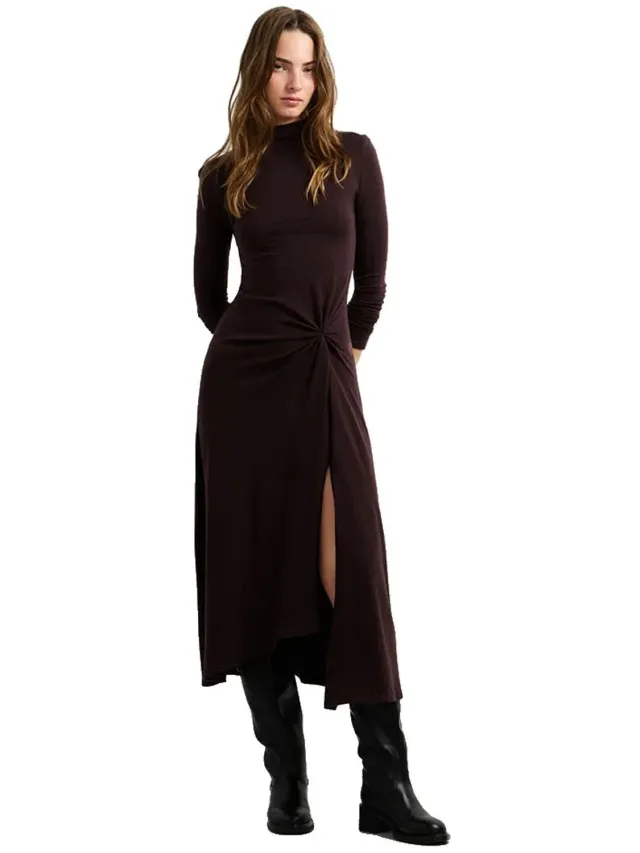 Pepe Jeans Baker Lange Jurk Met Lange Mouwen Bruin S Vrouw Chocolate Brown