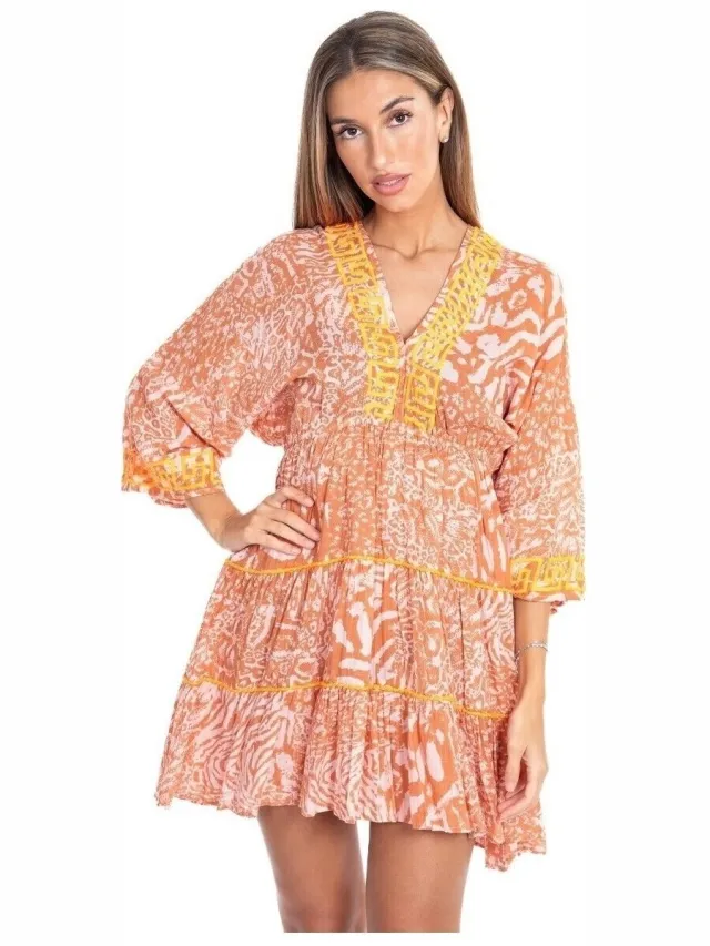 Isla Bonita By Sigris Korte Jurk Isla Bonita By Sigris Korte Jurk Oranje