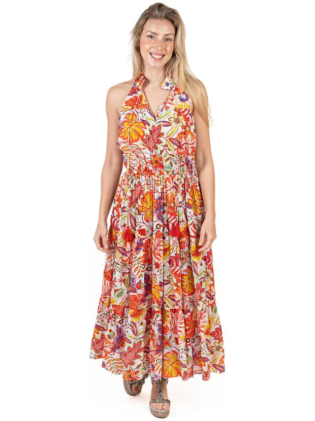 Isla Bonita By Sigris Lange Jurk Isla Bonita By Sigris Lange Midi -Jurk Oranje