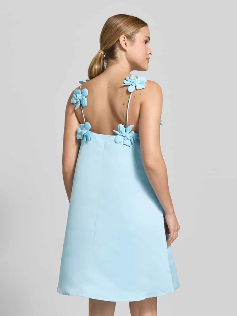 Y.A.S. cocktailjurk met florale applicaties model 'DOUCE' lichtblauw, foto 3