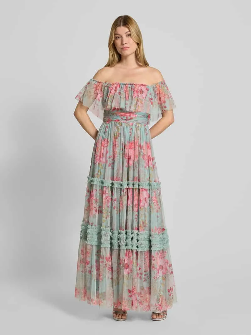 Lace & Beads Avondjurk met vierkante hals Lichtblauw