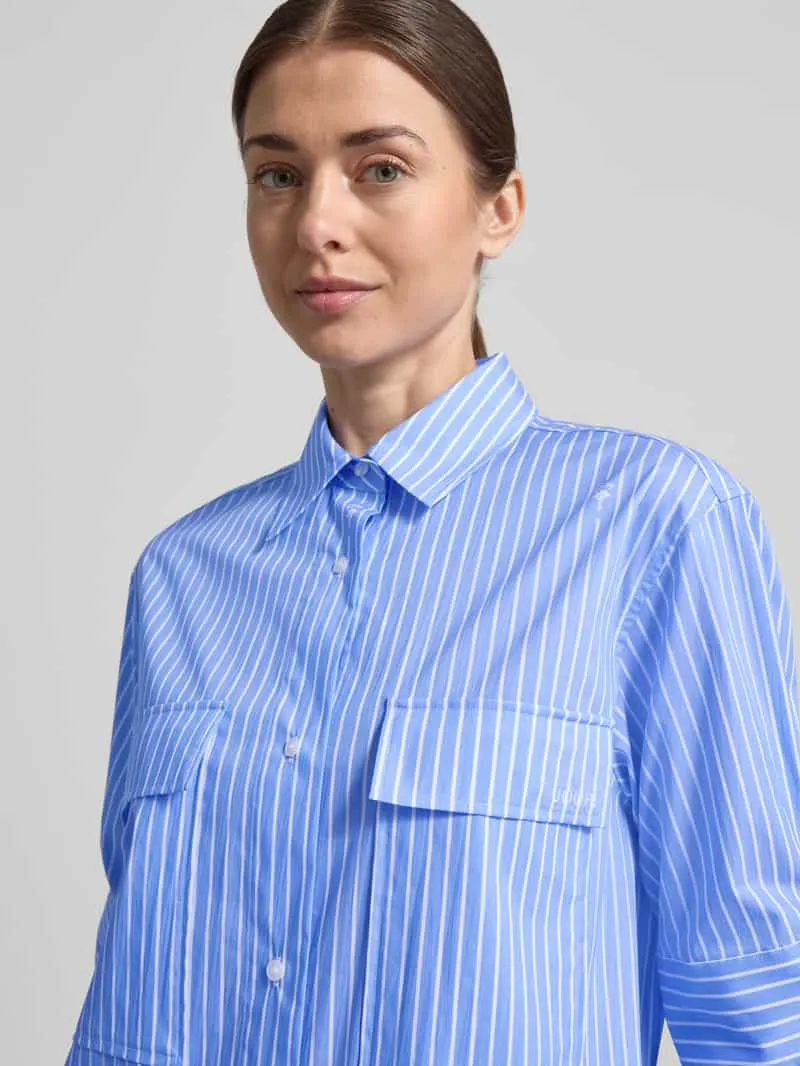 Joop! relaxed fit overhemdjurk met borstzakken model 'Daliya' blauw, foto 5