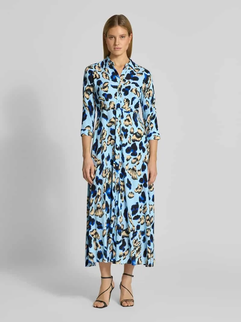 Yas overhemdjurk van viscose model 'SAVANNA' Lichtblauw