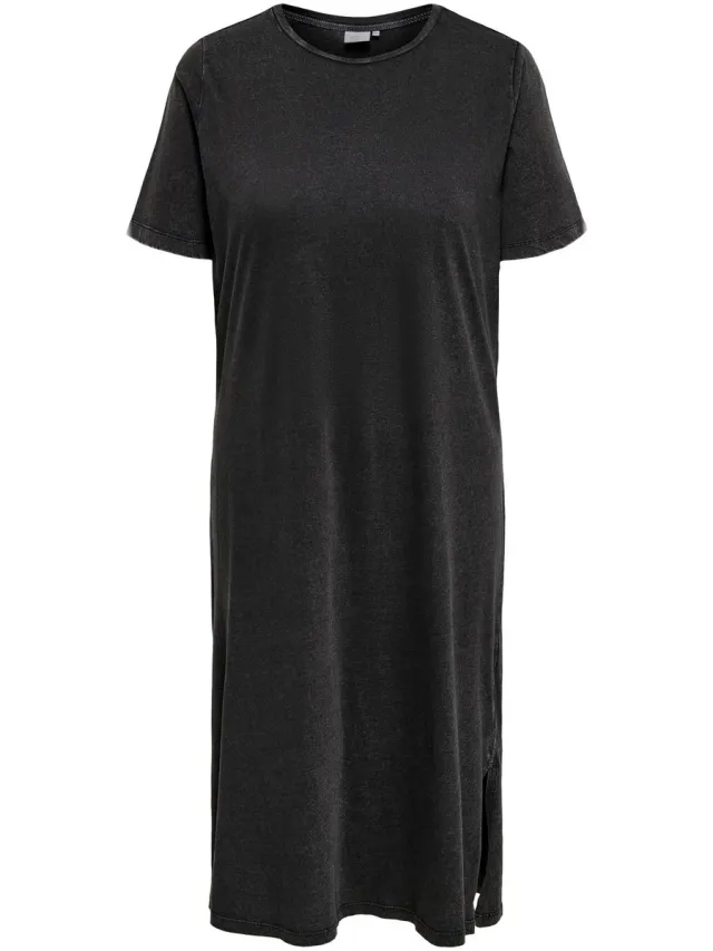 Only Carmakoma CARMIKA FOLDUP S/S BLK SLIT DRESS JRS - Meisjes - Mini jurken Black