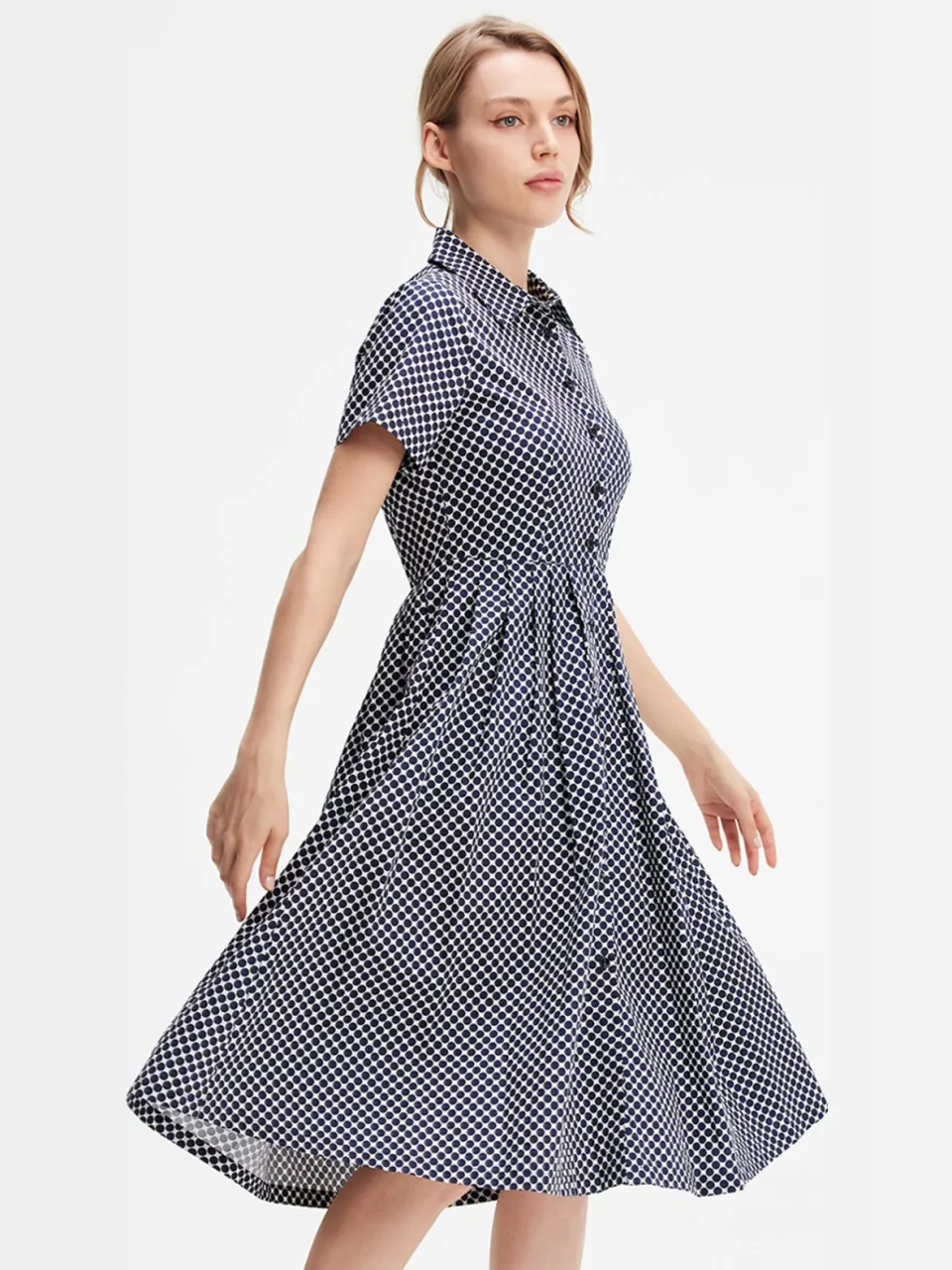 S&J Weekends Katoenen shirtjurk blauw, foto 2
