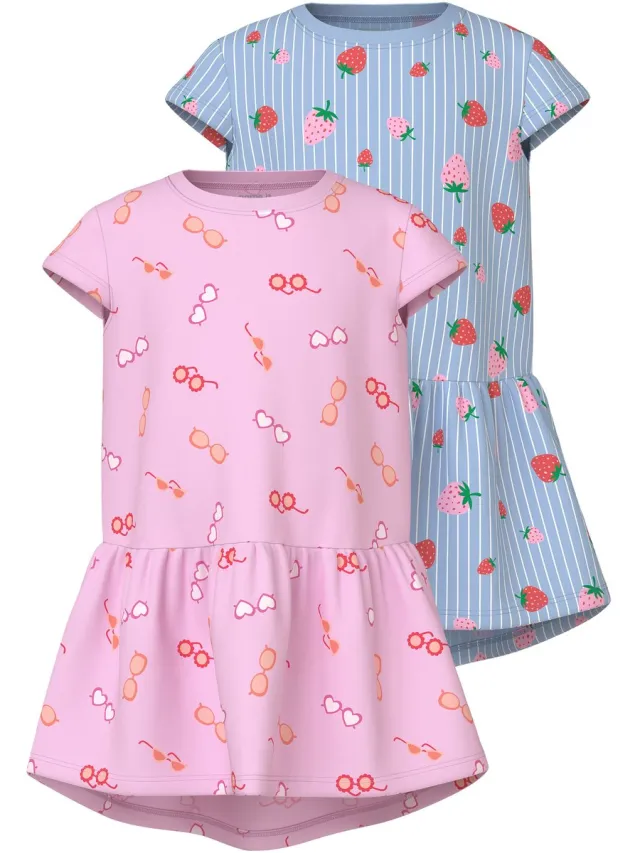 NAME IT NMFVIGGA 2P CAPSL DRESS - Meisjes - Jurken Pirouette;Chambray Blue