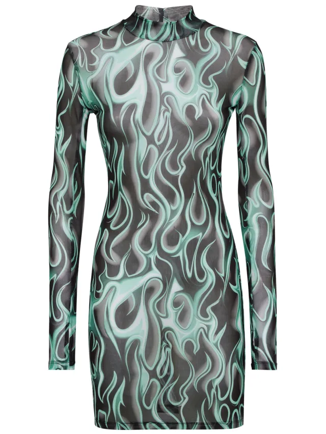 Philipp Plein Korte Jurk Flame zwart, foto 2