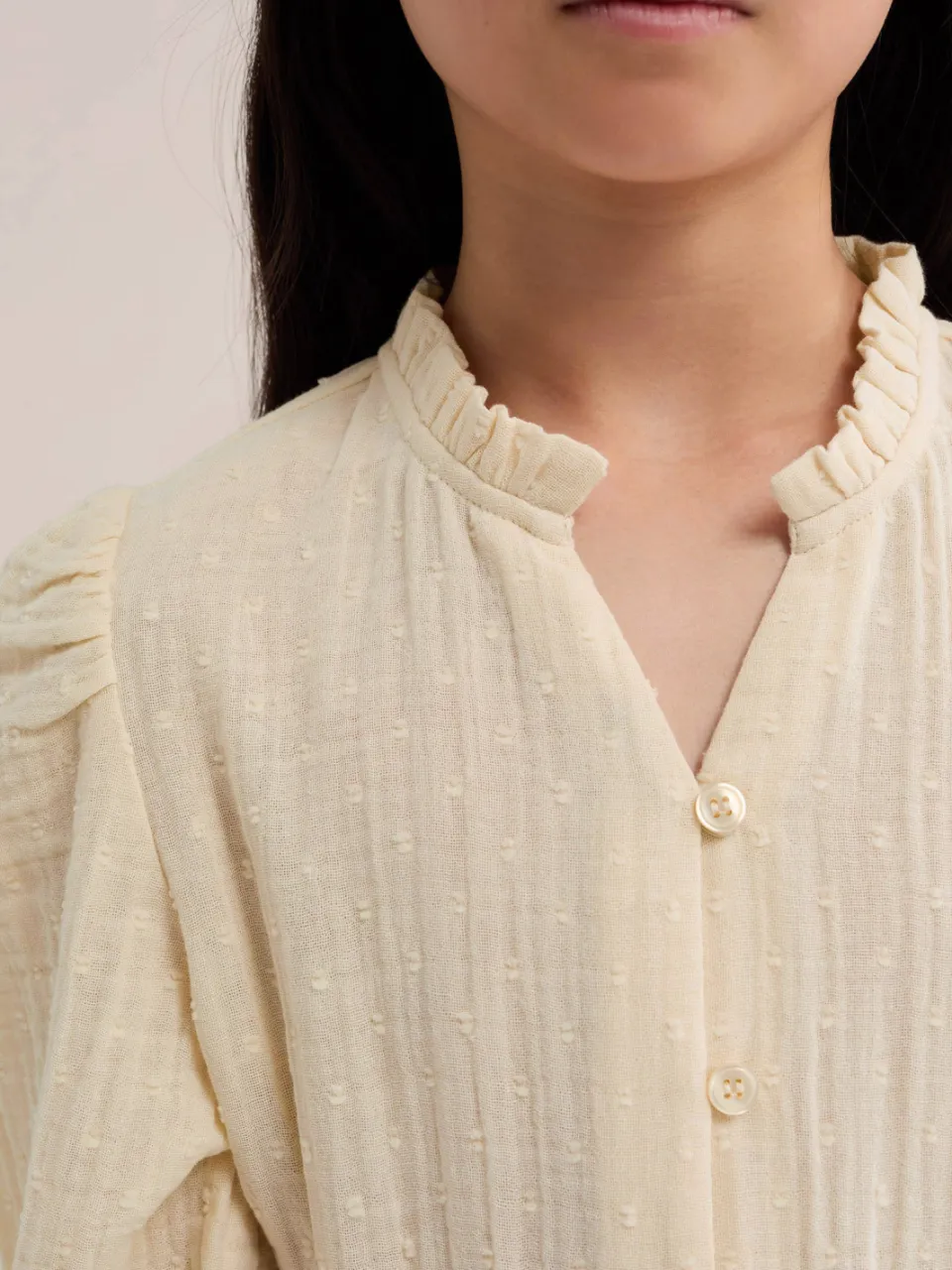 WE Fashion midi jurk met plooien beige, foto 6