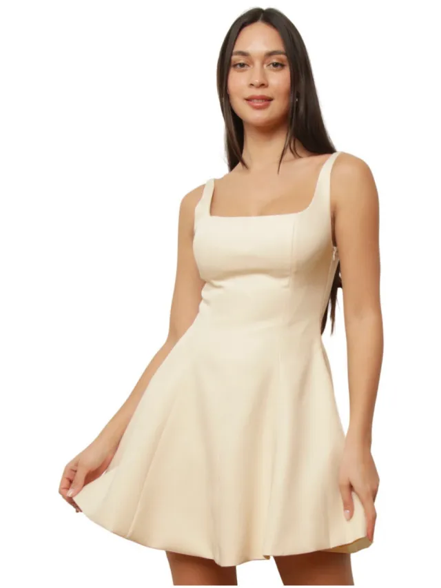 La Modeuse Korte Jurk La Modeuse 77382_P183419 Beige