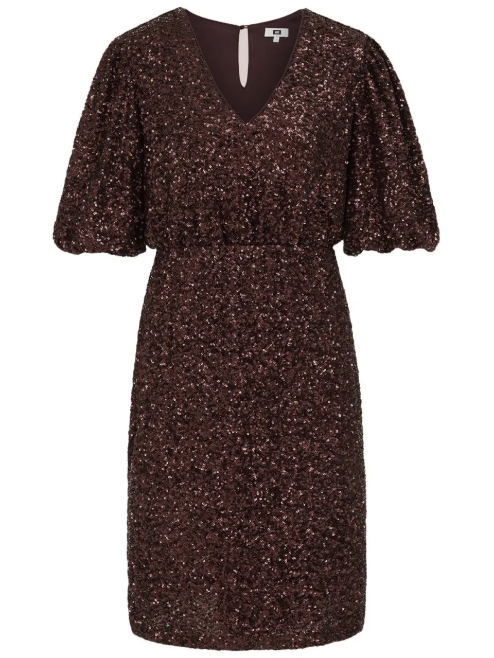 WE Fashion korte glitterjurk met pailletten - donkerbruin, foto 2