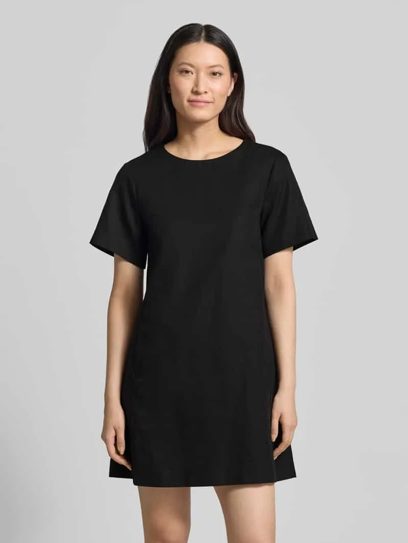 Max Mara Mini linnen jurk van mix van katoen en linnen model 'ALOA' Zwart