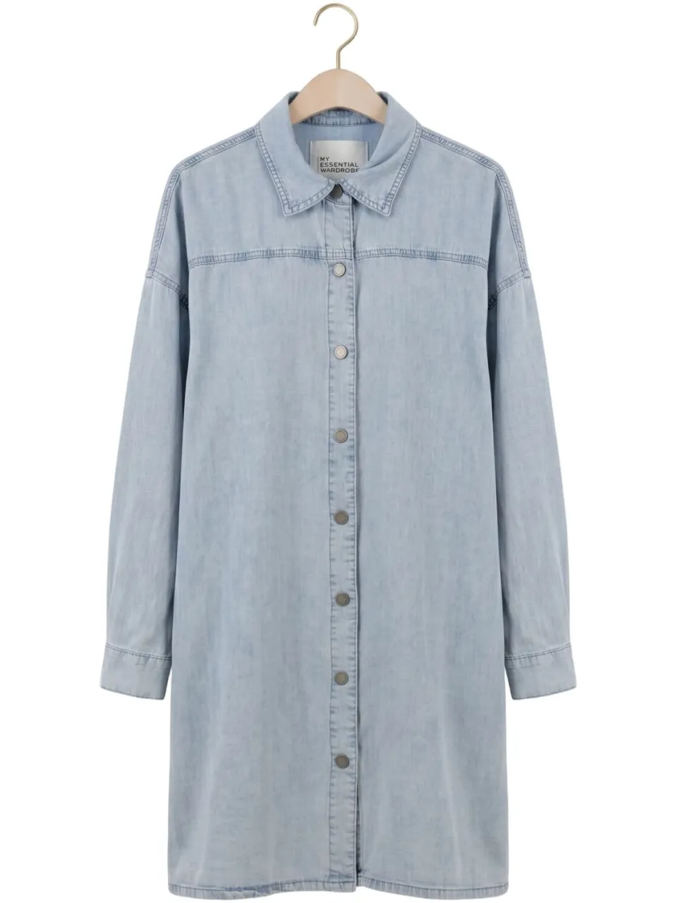 My Essential Wardrobe Dames Jurken Mwnelly Os Shirtdress - Lichtblauw, foto 2