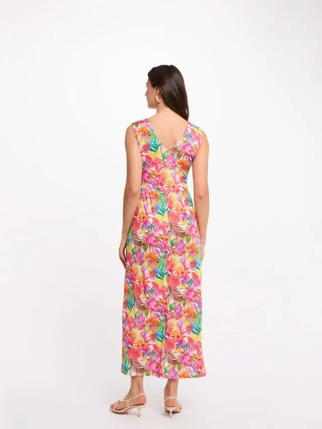 Morgan Long dress with neckline 261-Rio Multicolor - Maat : 36 Multi color