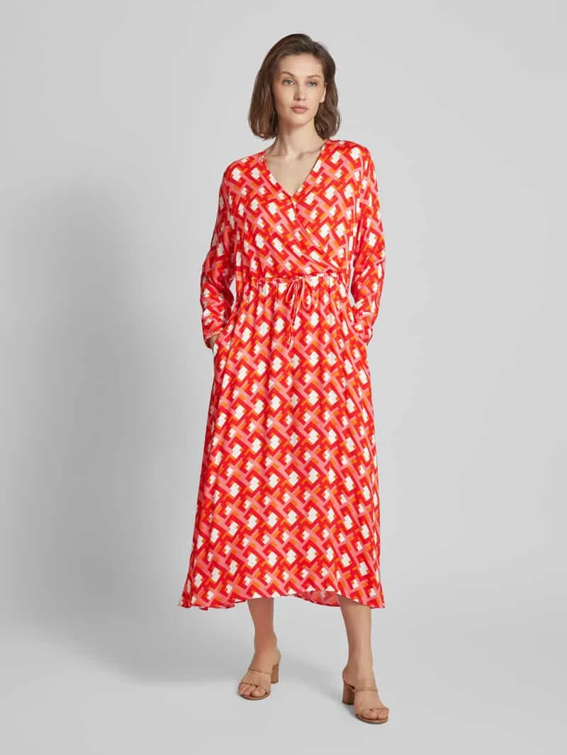 Smith and Soul Jurk van viscose met all-over motief Koraal