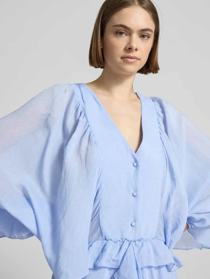 Gina Tricot mini-jurk met ruches lichtblauw, foto 5