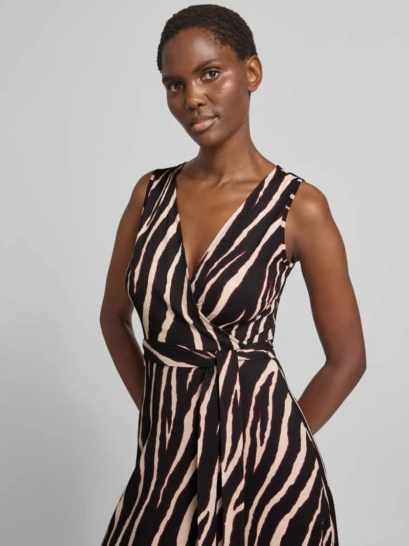 Zero midi-jurk met all-over dierenprint zwart, foto 4