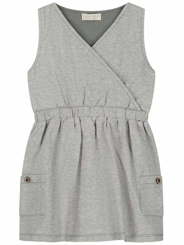 Sweet Petit peuter jurk Merel - meisjes - Dusty Green Grijs