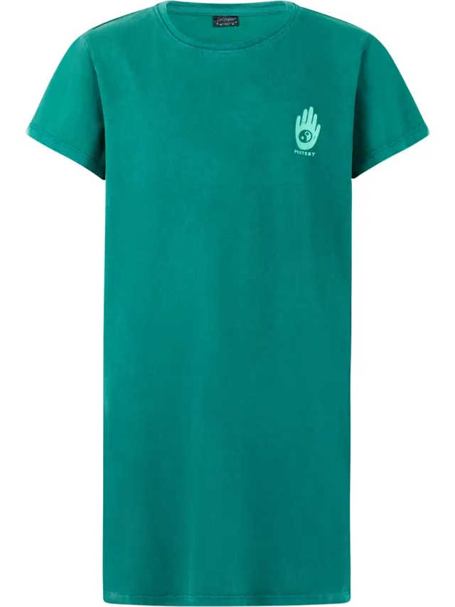 Protest PRTIlonka JR - Mini-jurk Meisjes - Korte mouwen - Knielengte - Loose fit - Zwart Peacock Green