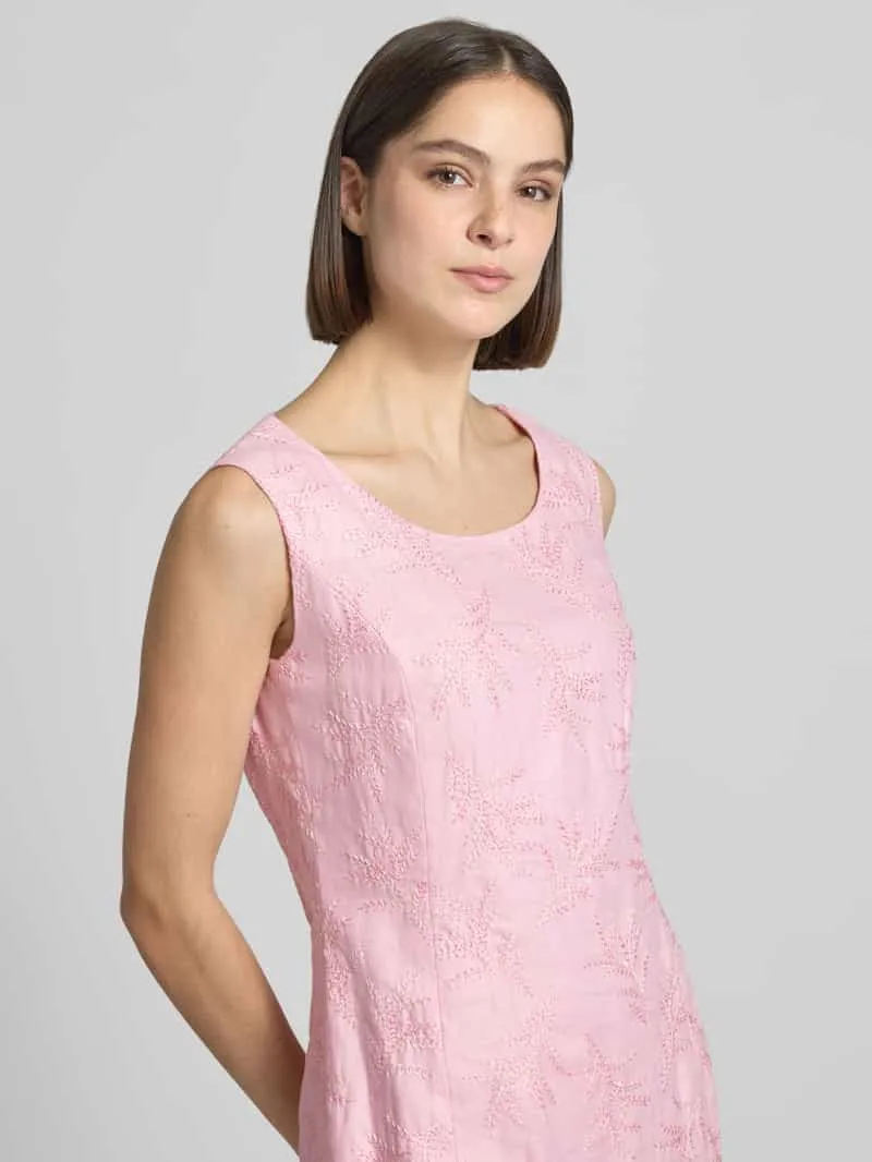 White Label Knie-lange kokerjurk met stitchings rosé, foto 4
