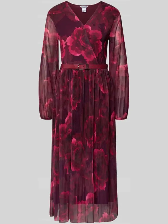 ZABAIONE Midi-jurk van viscosemix model 'Sabia' bordeaux, foto 2