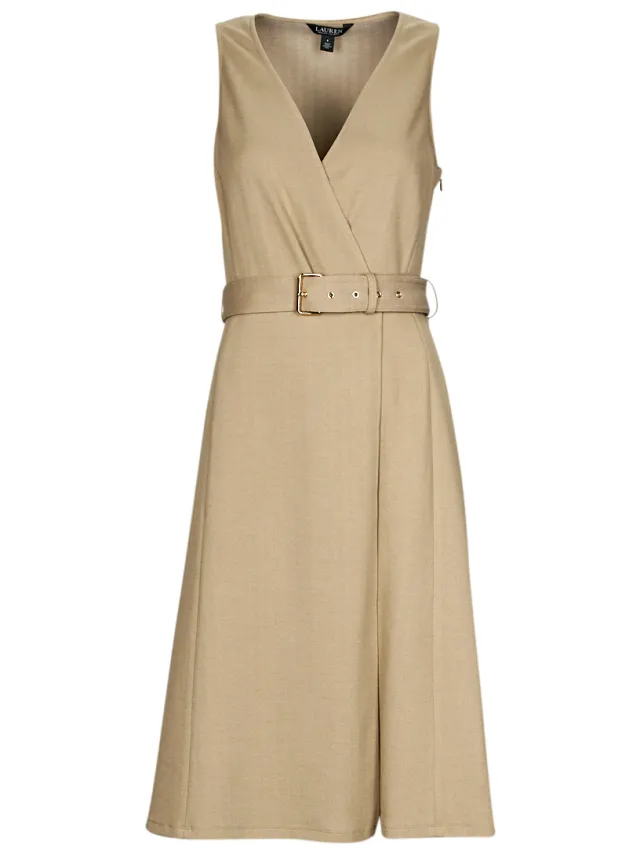 Lauren Ralph Lauren Korte Jurk Lauren Ralph Lauren NICHOLINA-SLEEVELESS-DAY DRESS Beige