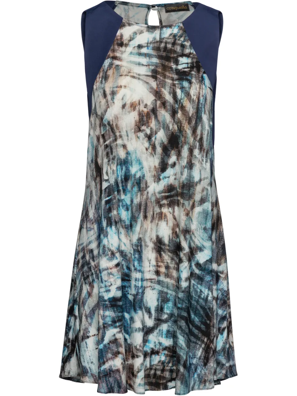 Conquista Marineblauwe mouwloze jurk met print, foto 2