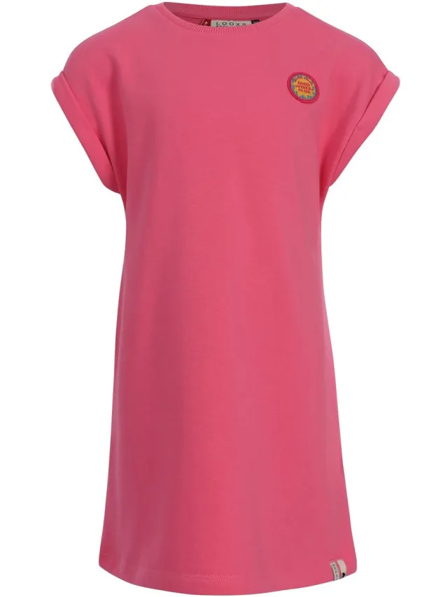 LOOXS REVOLUTION LOOXS Little Meisjes jurk - Maat 92 in de kleur Roze van 87% Cotton 13% Polyester - 2612-7832-233