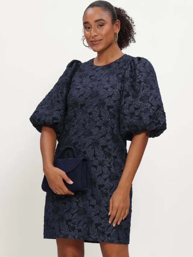 Notre-V Dames Jurken Nv-izette Toned Brocade - Donkerblauw