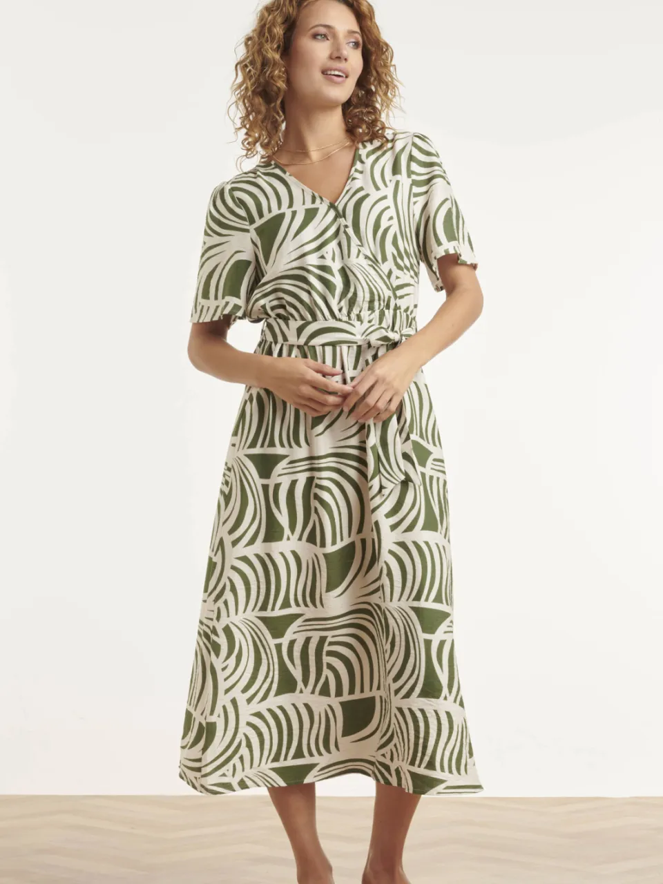 Smashed Lemon wikkeljurk met print - groen, foto 3