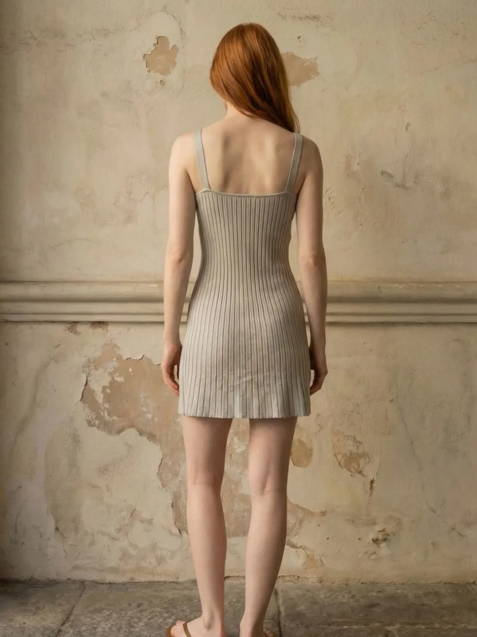 MyFashion Geribbelde Bodycon Mini-Jurk met vierkante Hals grijs, foto 2