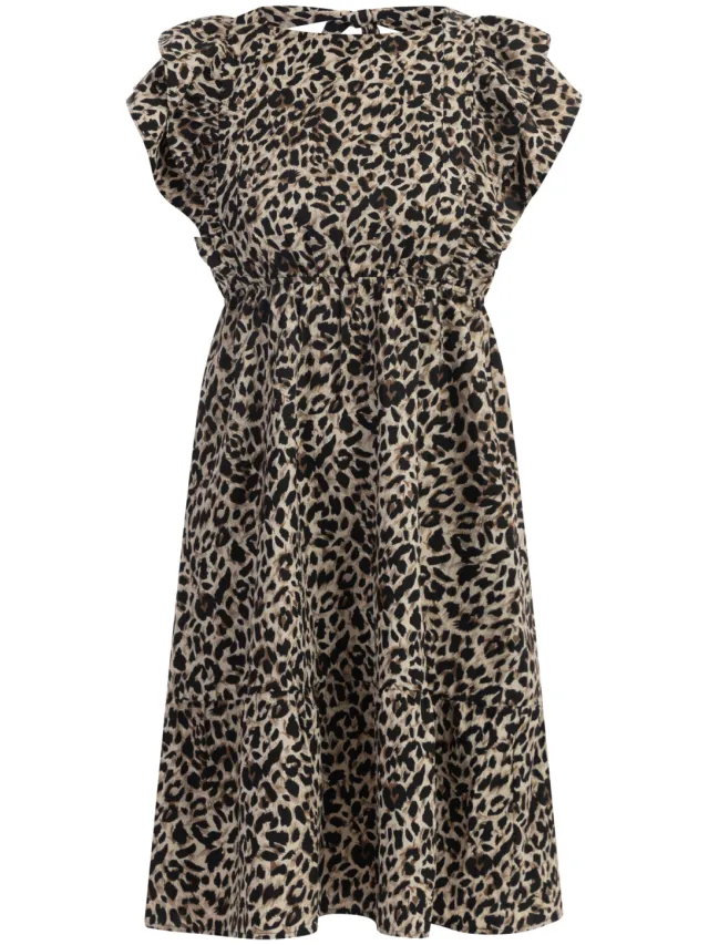Faina Midi-jurk met luipaardprint Dames beige leo, foto 2