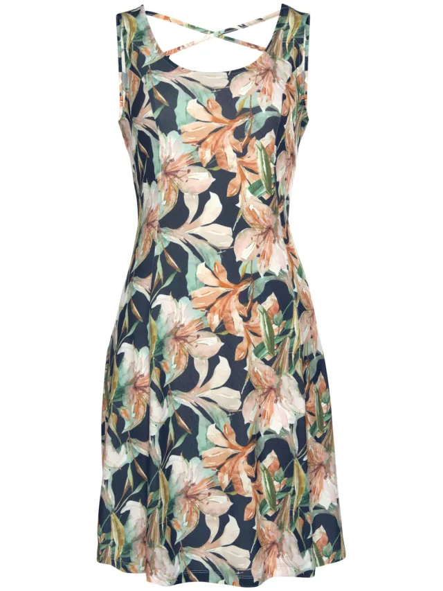 Zomerjurk marine/apricot bedrukt, foto 2