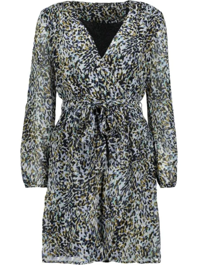 Only ONLAMSTERDAM STAR LS WRAP CHIF DRESS WV Dames Jurk Wit