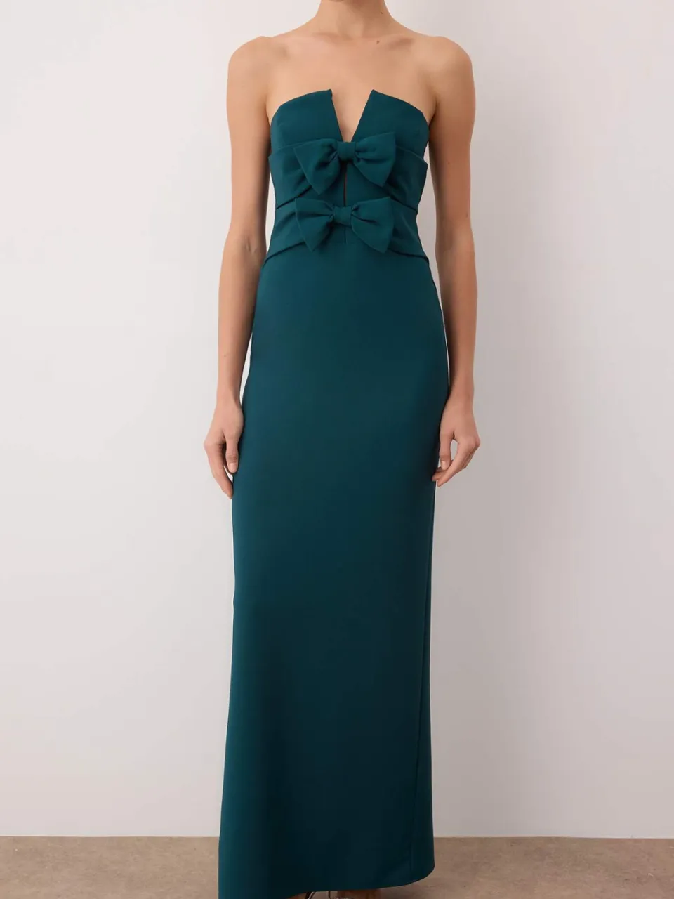 Trendyol TRENDYOLMİLLA Dames Groen Effen Maxi Mouwloos Diploma-uitreiking / Gala Recht Avond & Gala Jurk, foto 2